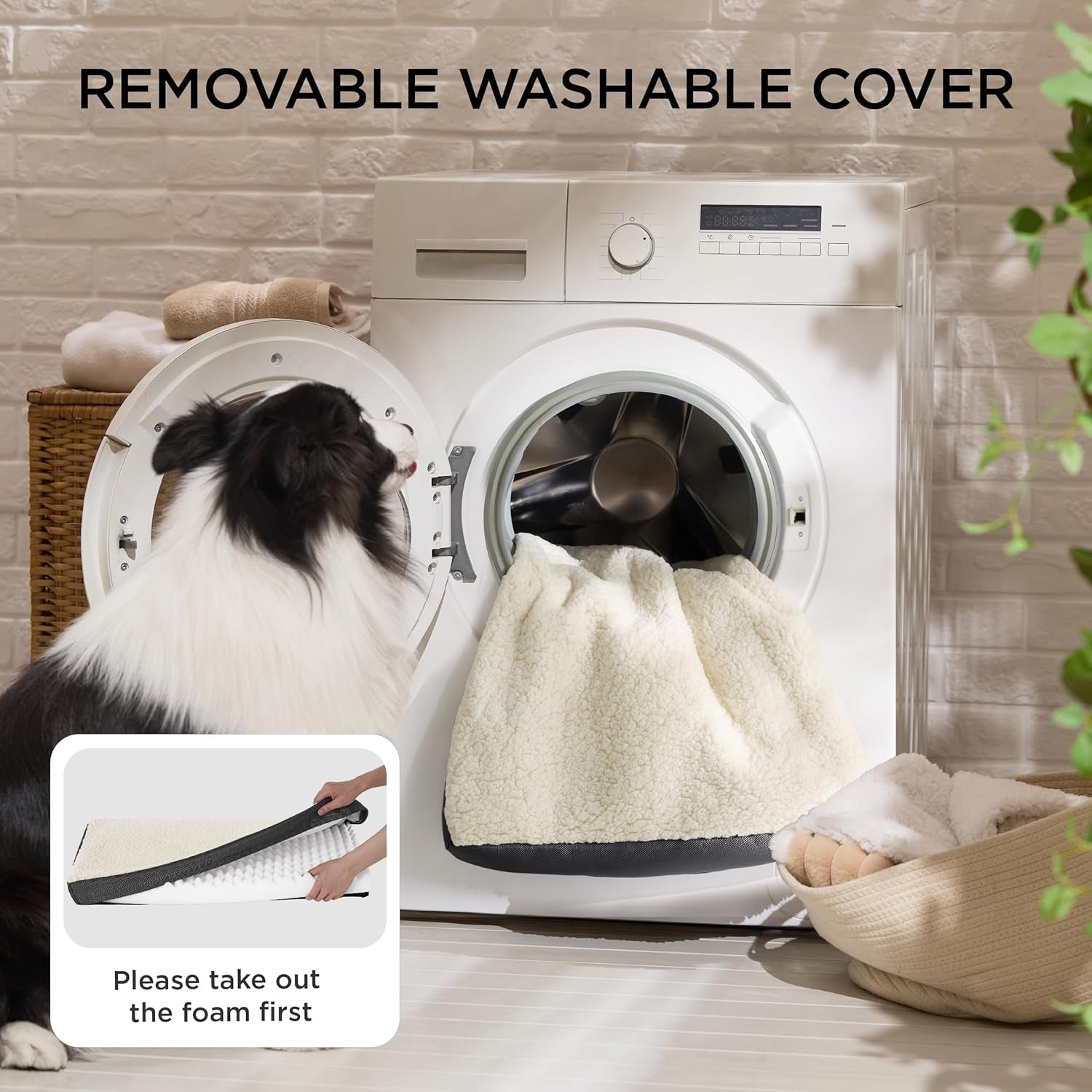 XL Dog Beds Large Sized Dog -Orthopedic Flat Extra Large Pet Beds with Removable Washable Cover, Egg Crate Foam Mat, Suitable for Pet up to 100 Lbs