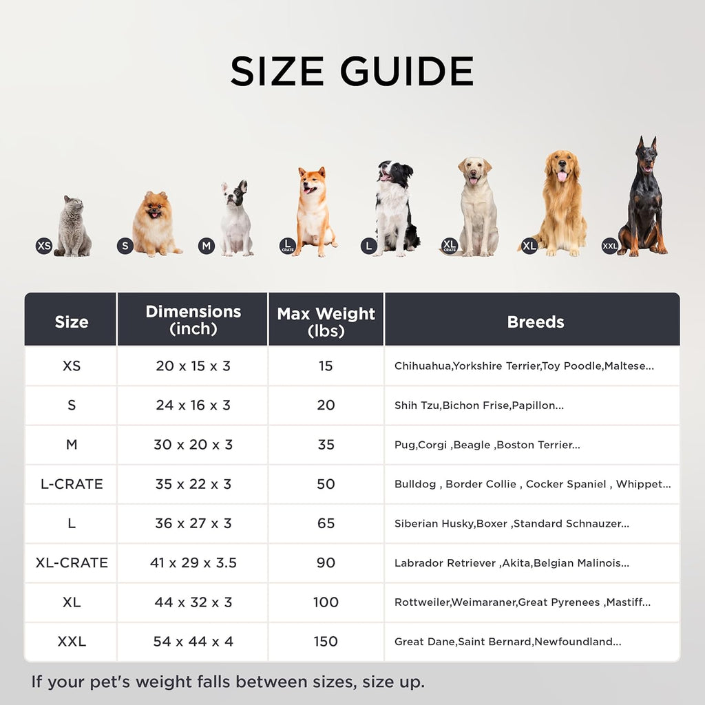 XL Dog Beds Large Sized Dog -Orthopedic Flat Extra Large Pet Beds with Removable Washable Cover, Egg Crate Foam Mat, Suitable for Pet up to 100 Lbs
